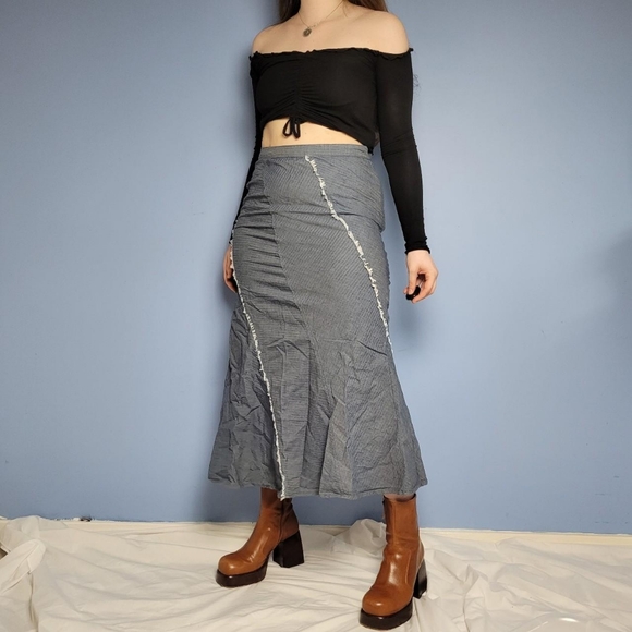 Vintage blue boho maxi skirt - Picture 4 of 8